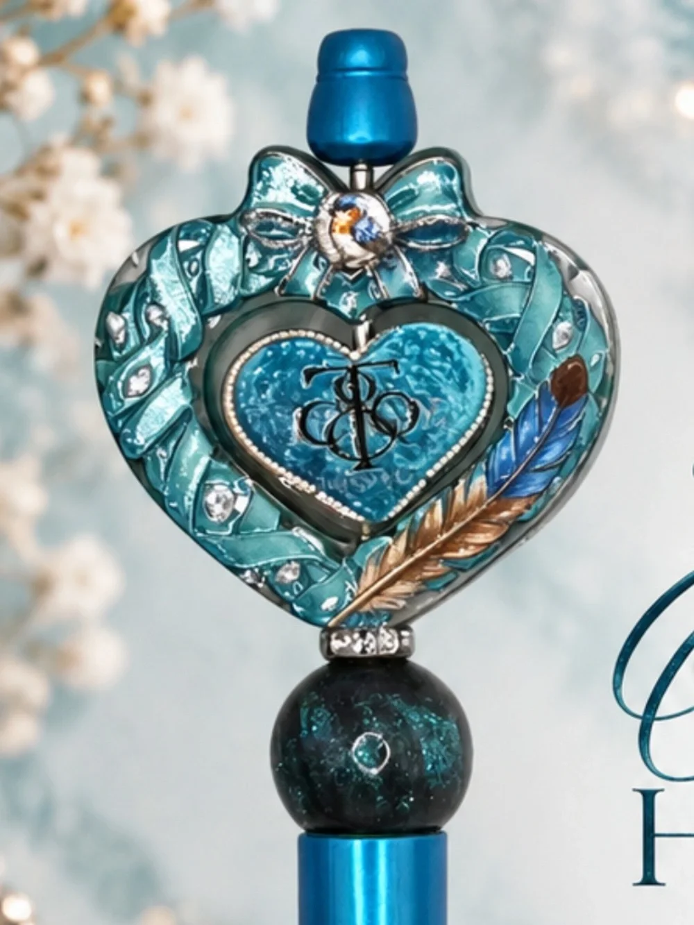 Ocean Heirloom Heart Pen